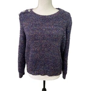 Lane Bryant Womens 18/20 Metallic‎ Knit Sweater Multicolor Long Sleeve Pullover